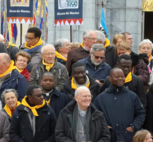 Mgr James et les prêtres de Parakou à Lourdes