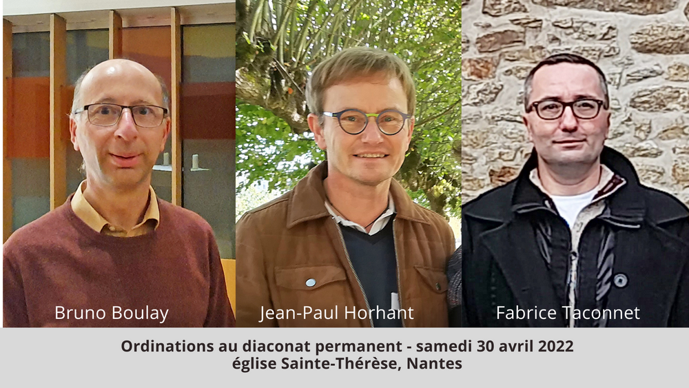 trois futurs diacres permanents